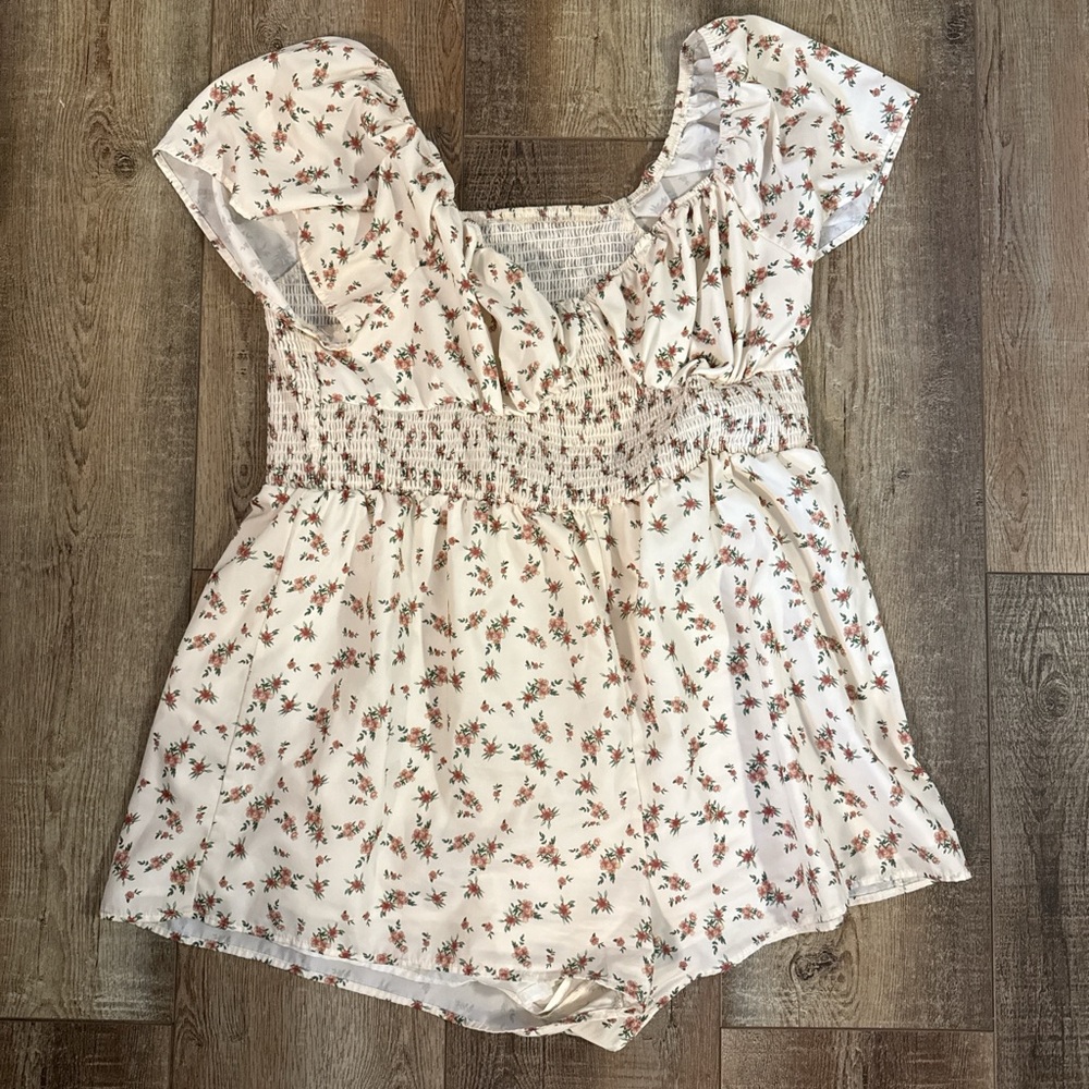 Floral Cream Women's romper